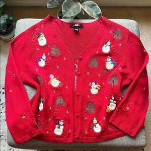 American Vintage Snowman Twilight Cardigan, with beaded detailing Size: XL